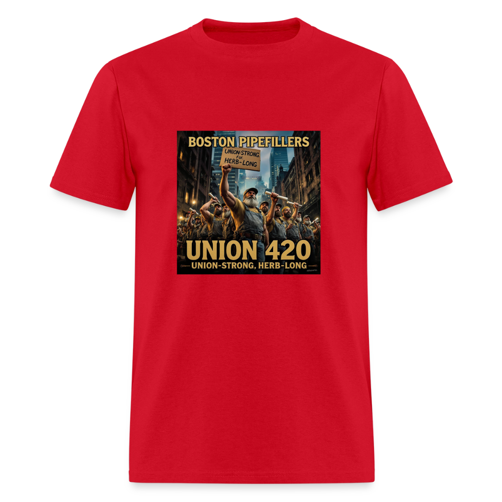 NEW ENGLAND PIPEFILLERS UNION 420 Men's T-Shirt - red