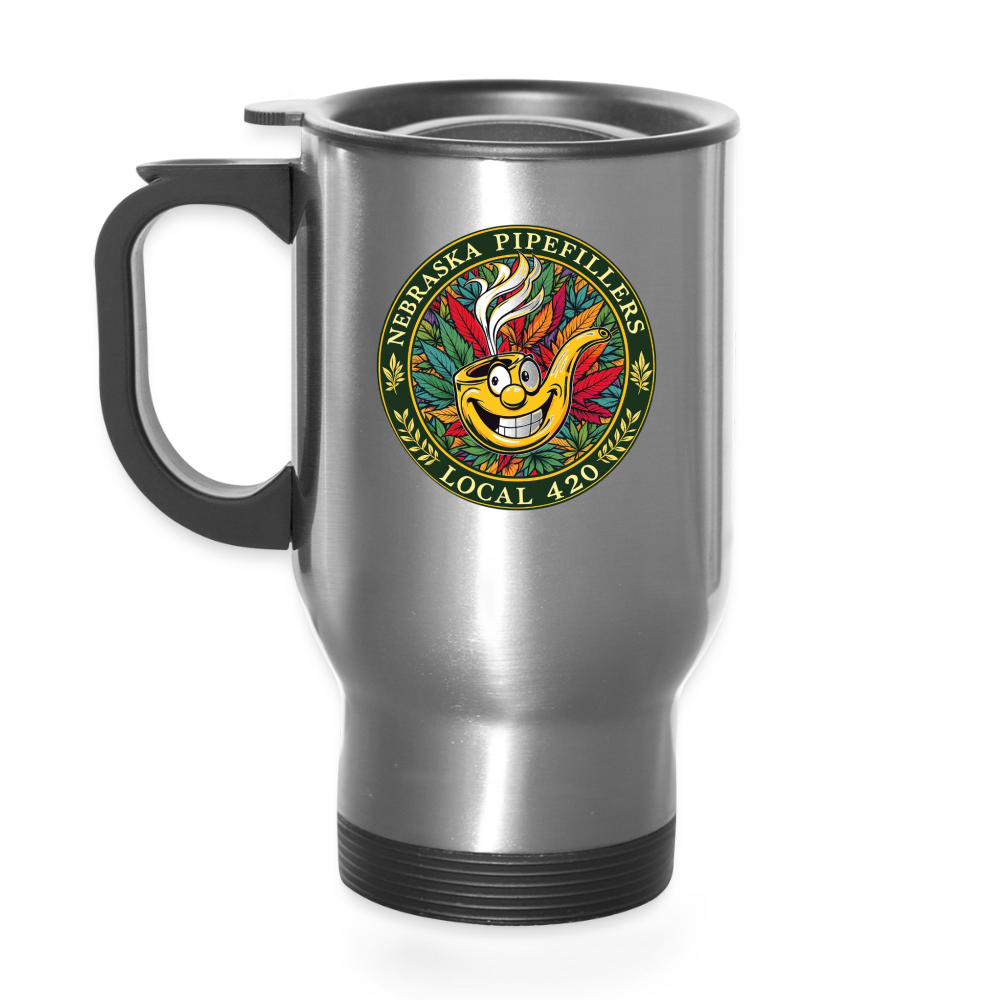 NEBRASKA PIPEFILLERS LOCAL 420 Travel Mug - silver