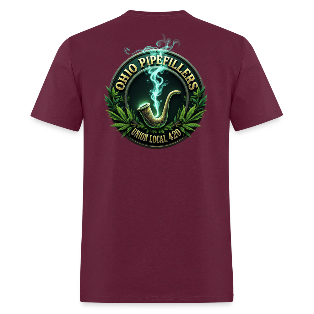 OHIO PIPEFILLERS UNION LOCAL 420 F/B DESIGNS Men's T-Shirt - burgundy