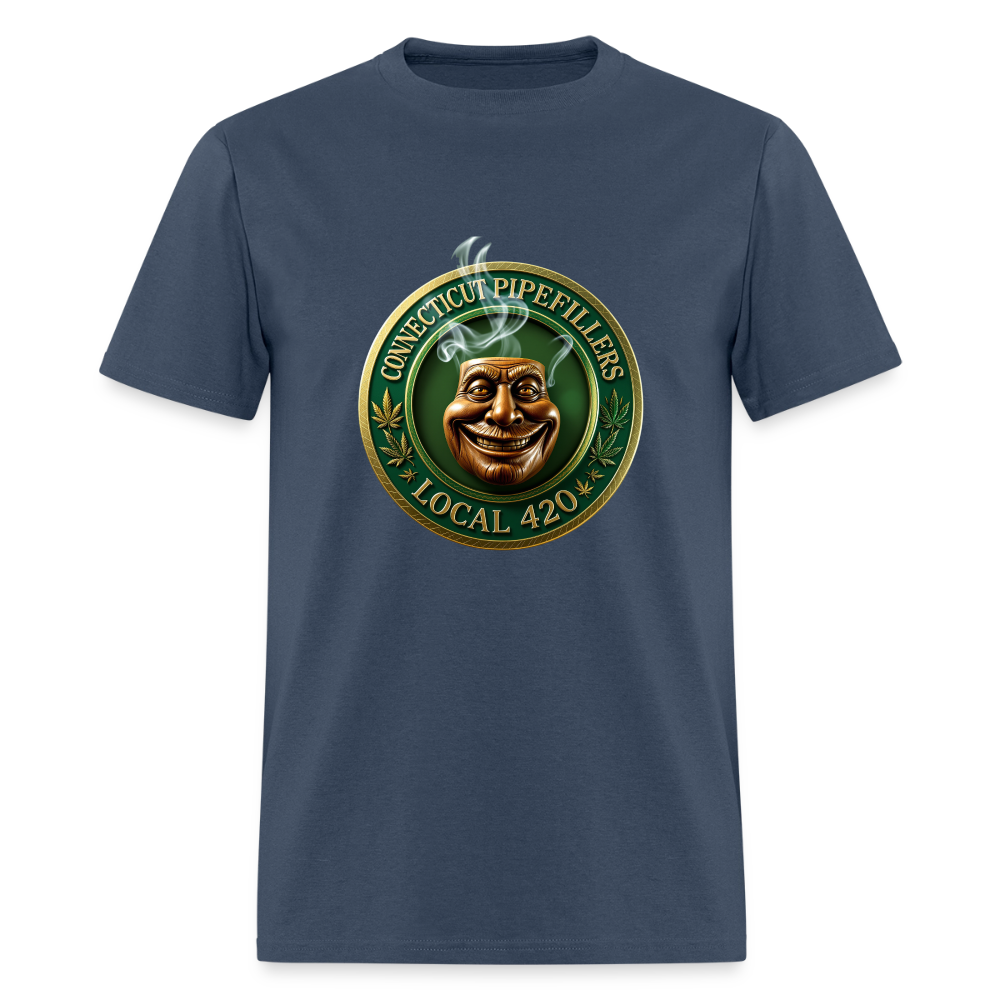 CONNECTICUT PIPEFILLERS LOCAL 420 F/B DESIGN Men's T-Shirt -  blue dusk