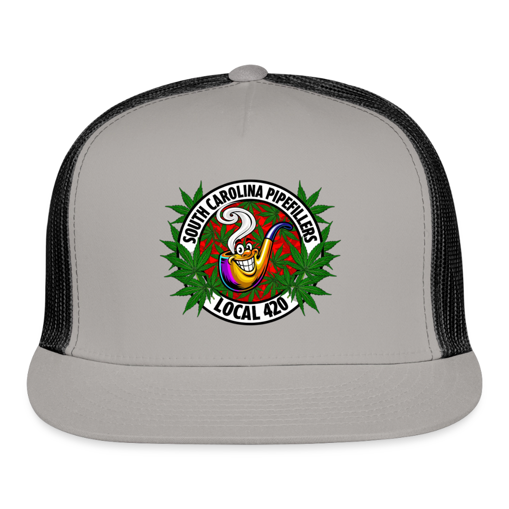 SOUTH CAROLINA PIPEFILLERS LOCAL 420 Trucker Hat - gray/black