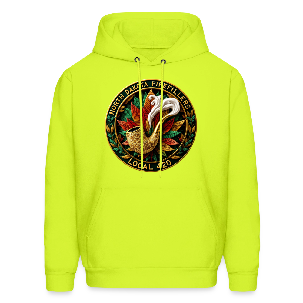 NORTH DAKOTA PIPEFILLERS LOCAL 420 Men's Hoodie - safety green