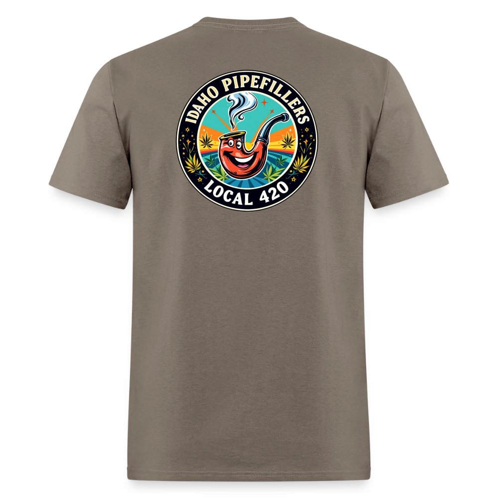 IDAHO PIPEFILLERS LOCAL 420 F/B DESIGN Men's T-Shirt - safari