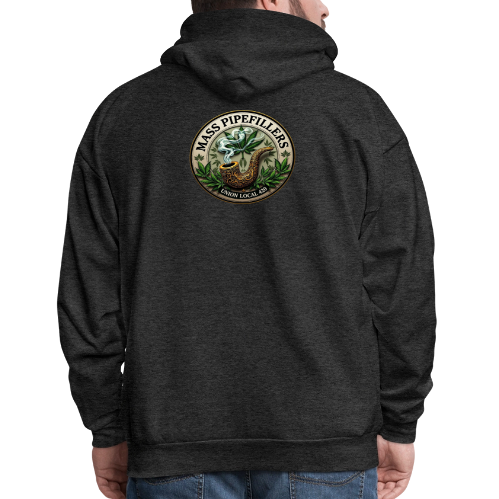 MASS PIPEFILLERS LOCAL 420 2 EMBLEM Men's Hoodie - charcoal grey