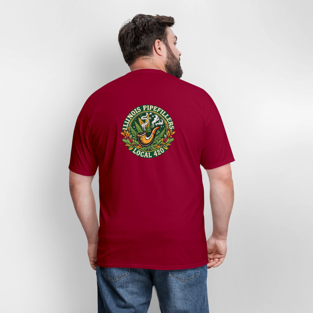 ILLINOIS PIPEFILLERS LOCAL 420 F/B DESIGN Men's T-Shirt - true red