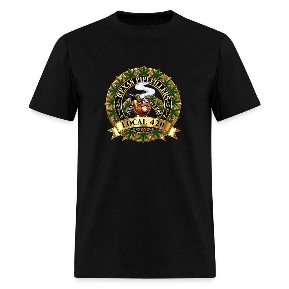TEXAS PIPEFILLERS LOCAL 420 F/B DESIGN Men's T-Shirt - black