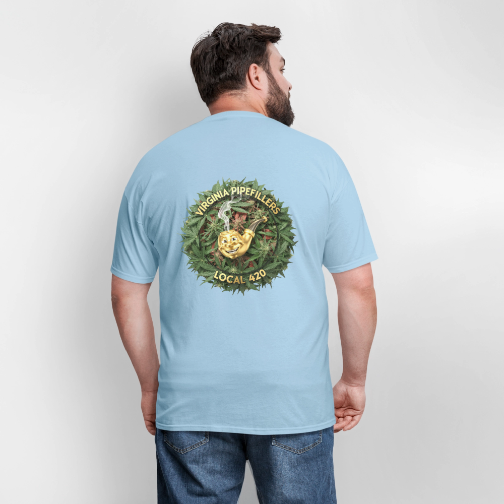 VIRGINIA PIPEFILLERS LOCAL 420 F/B DESIGN Men's T-Shirt - powder blue