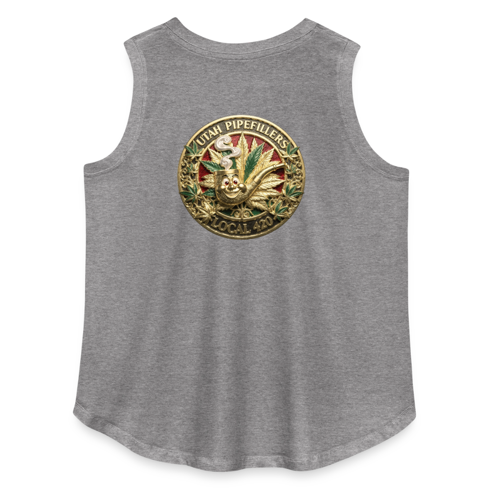 UTAH PIPEFILLERS LOCAL 420 F/B DESIGN Women's Curvy Relaxed Tank Top - granite heather 