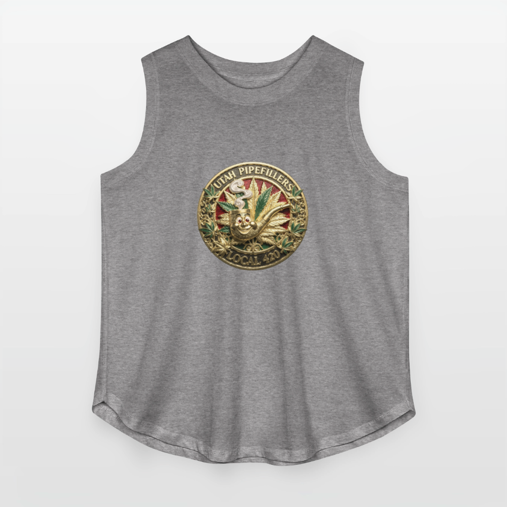 UTAH PIPEFILLERS LOCAL 420 Women's Curvy Relaxed Tank Top - granite heather 