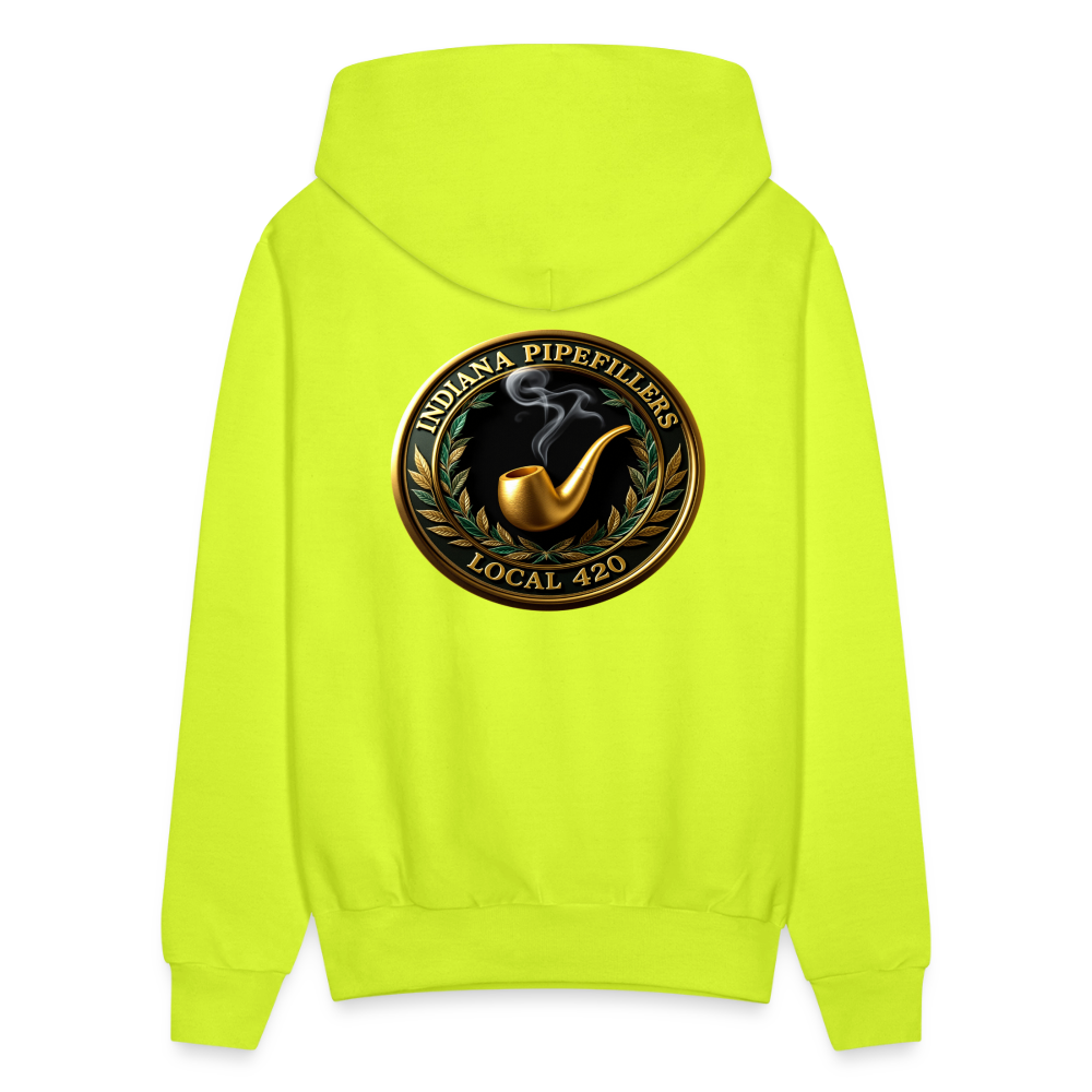 INDIANA PIPEFILLERS LOCAL 420 F/B DESIGN Men's Hoodie - safety green