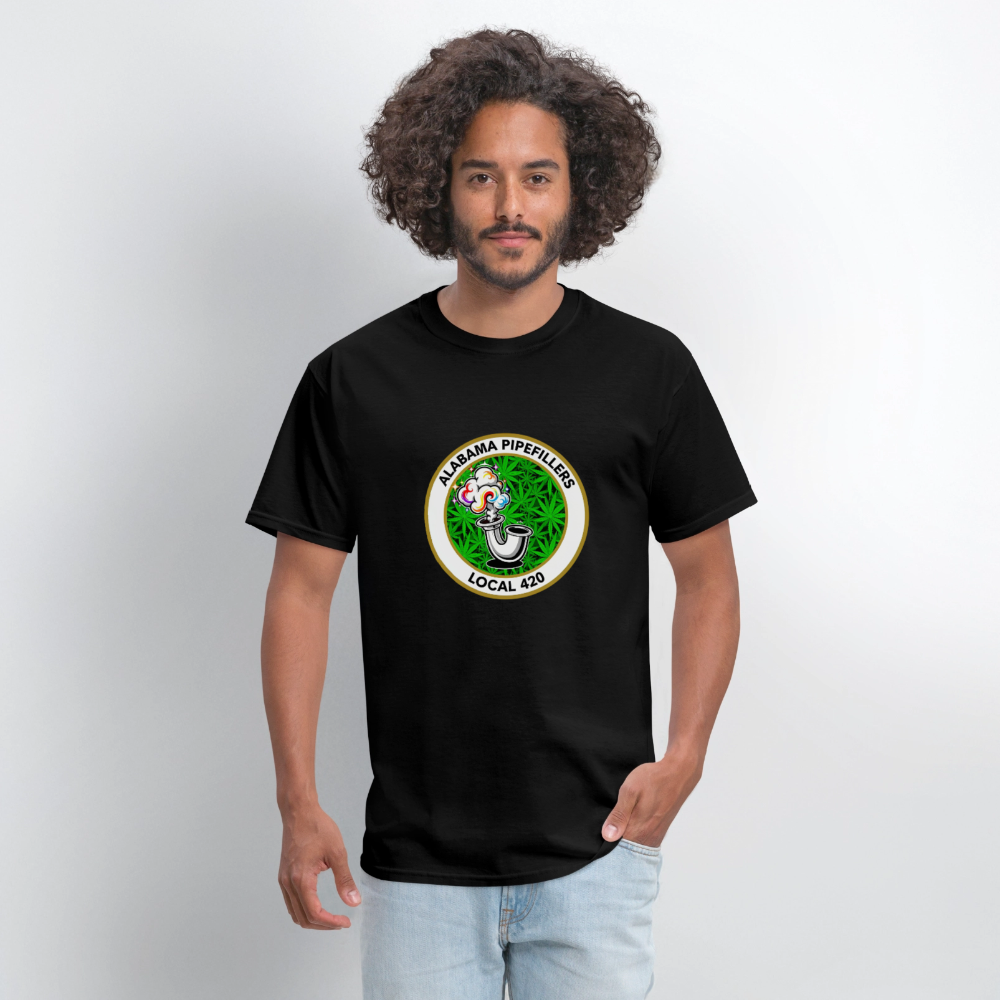 ALABAMA -PIPEFILLERS LOCAL 420 F/B EMBLEMS Men's T-Shirt - black