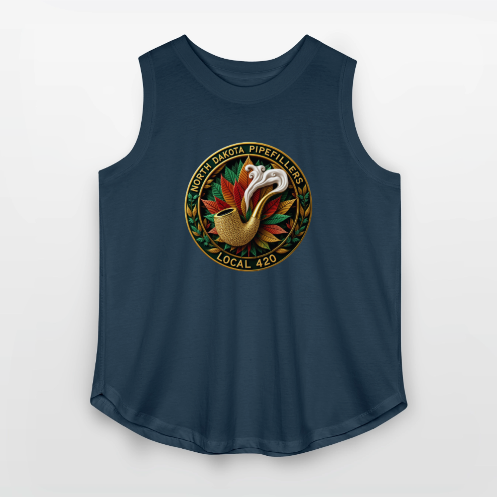NORTH DAKOTA PIPEFILLERS LOCAL 420 Women's Curvy Relaxed Tank Top - denim