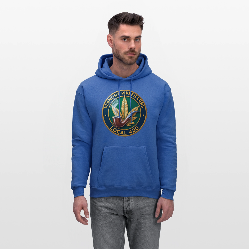 VERMONT PIPEFILLERS LOCAL 420 2 EMBLEM Men's Hoodie - royal blue