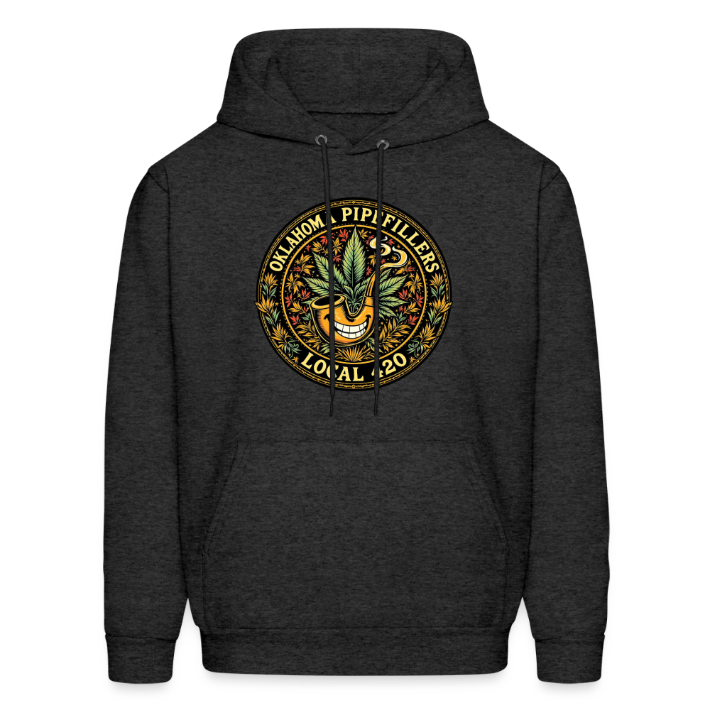 OKLAHOMA PIPEFILLERS LOCAL 420  Men's Hoodie - charcoal grey