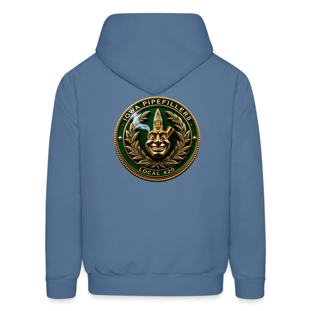 IOWA PIPEFILLERS LOCAL 420 F/B DESIGN Men's Hoodie - denim blue