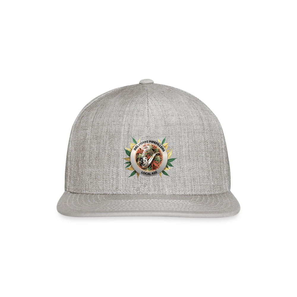 DELAWARE PIPEFILLERS LOCAL 420 Yupong Snapback Baseball Cap - heather gray