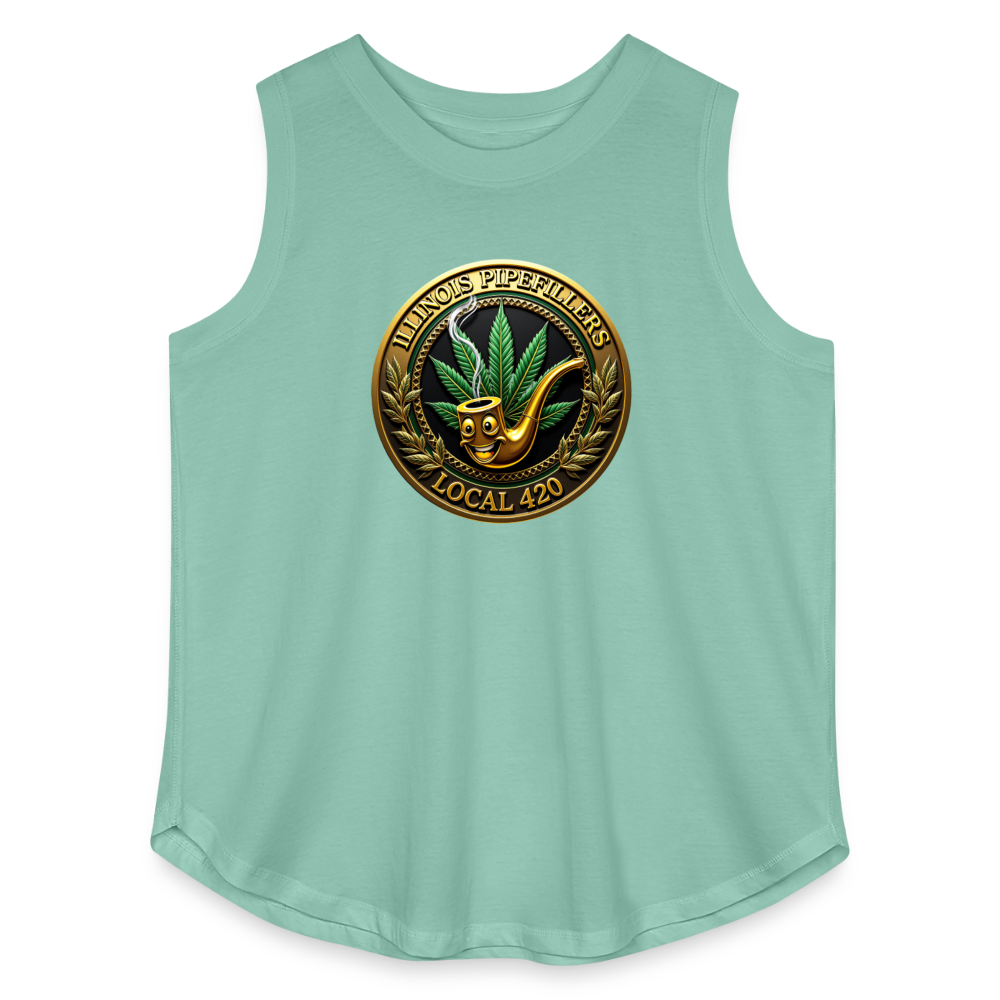 ILLINOIS PIPEFILLERS LOCAL 420 F/B EMBLEMS Women's Curvy Relaxed Tank Top - saltwater
