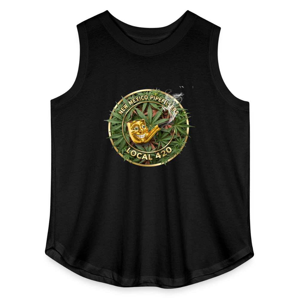 NEW MEXICO PIPEFILLERS LOCAL 420 Women's Curvy Relaxed Tank Top - black