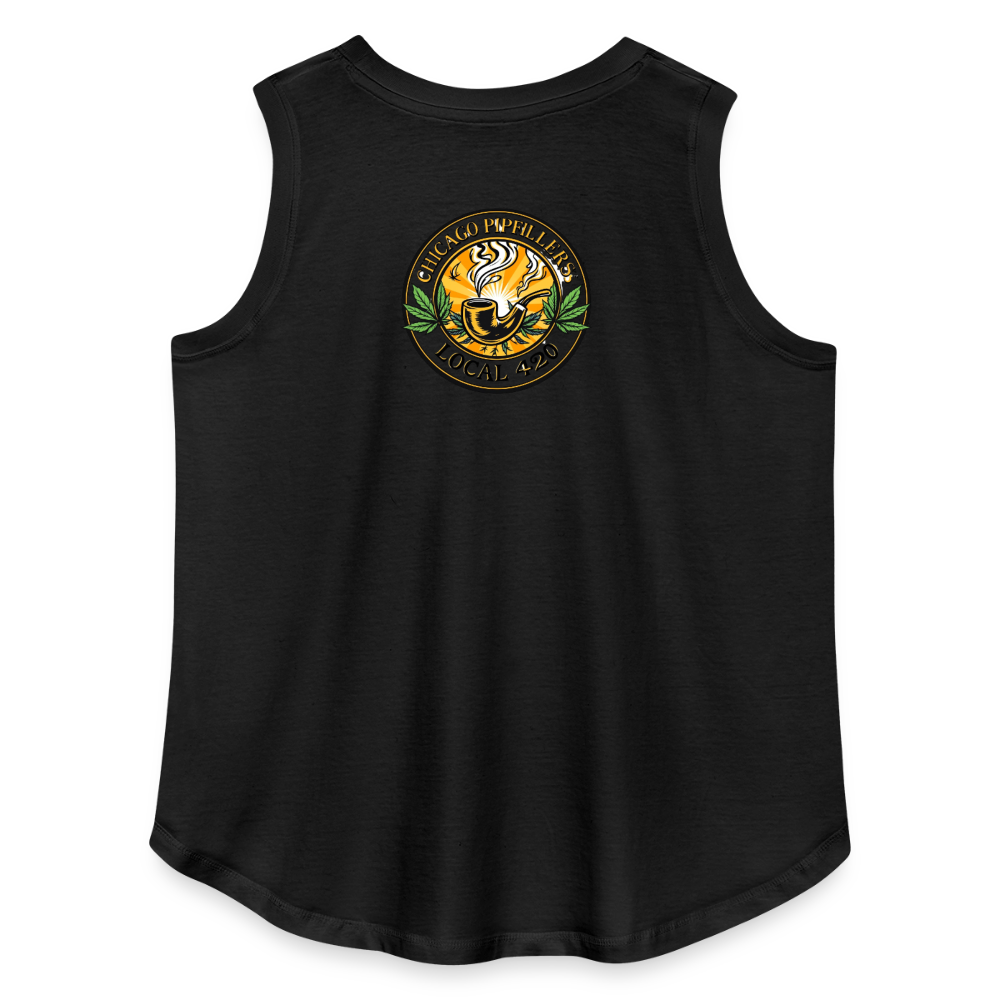 CHICAGO PIPEFILLERS LOCAL 420 F/B DESIGN Women's Curvy Relaxed Tank Top - black