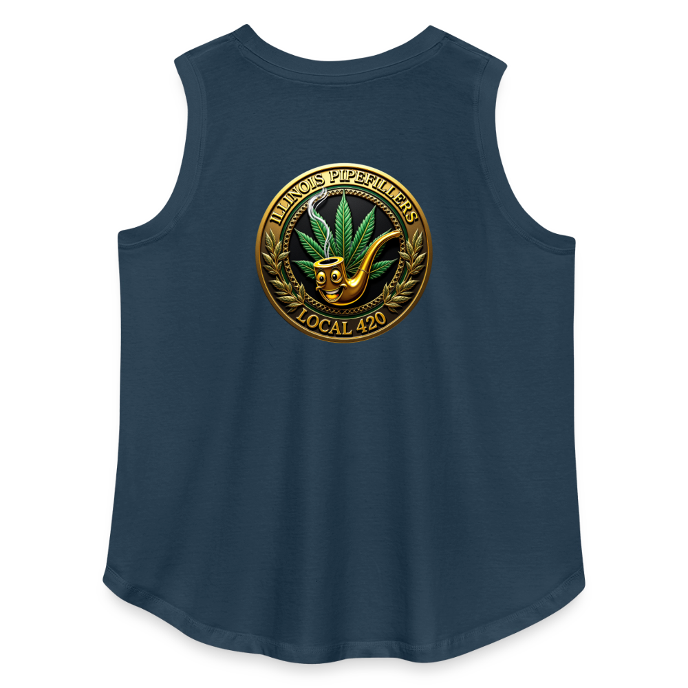 ILLINOIS PIPEFILLERS LOCAL 420 F/B EMBLEMS Women's Curvy Relaxed Tank Top - denim