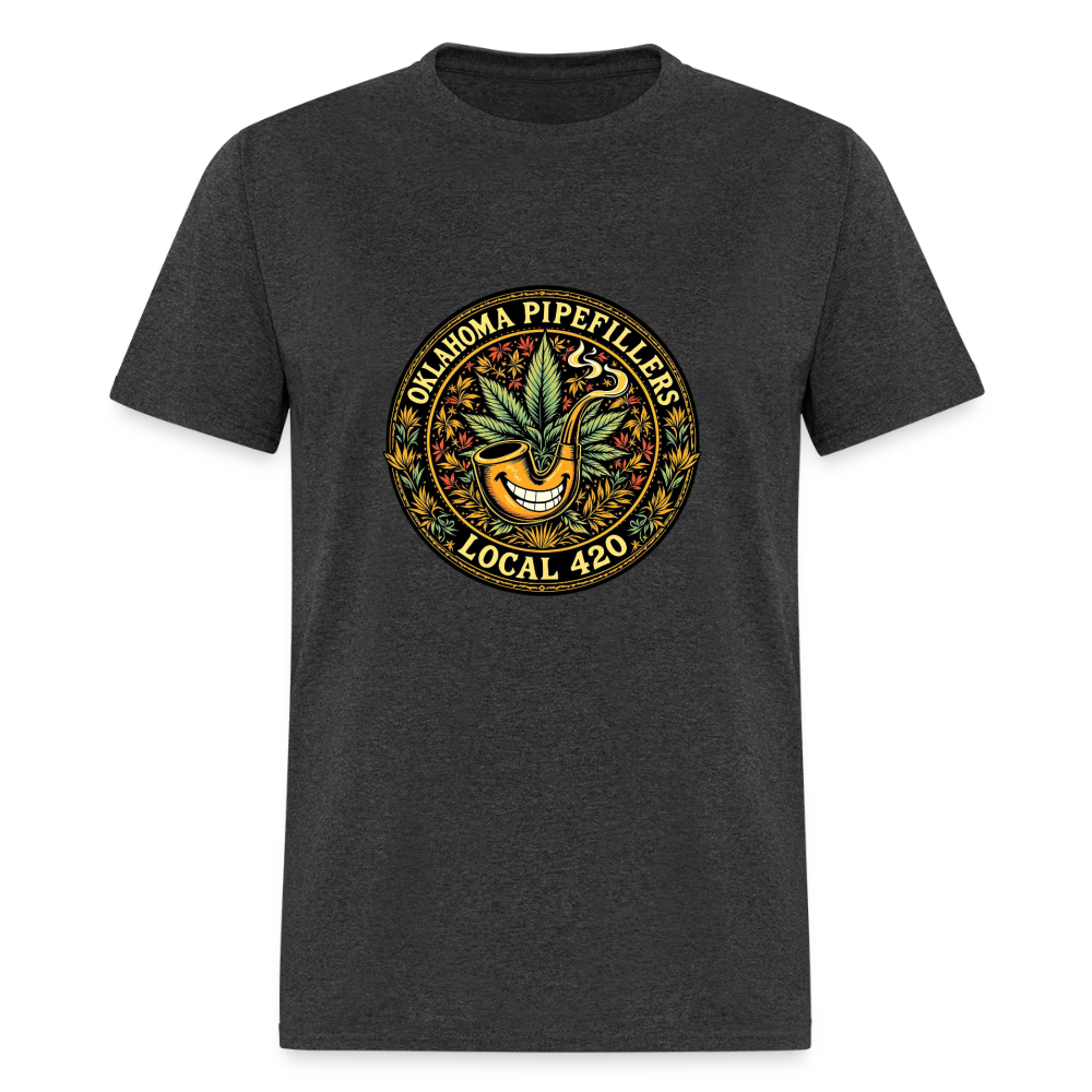 OKLAOMA PIPEFILLERS LOCAL 420  Men's T-Shirt - heather black