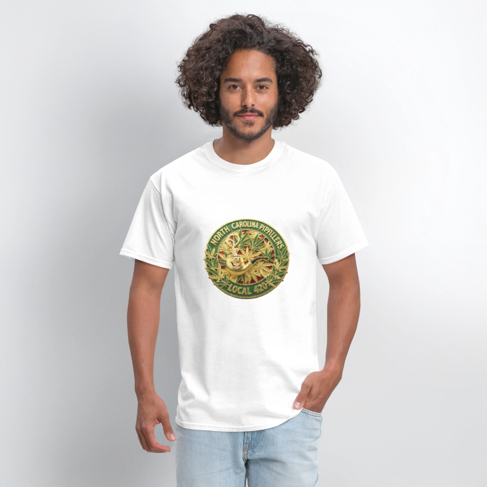 NORTH CAROLINA  PIPEFILLERS LOCAL 420 Men's T-Shirt - white