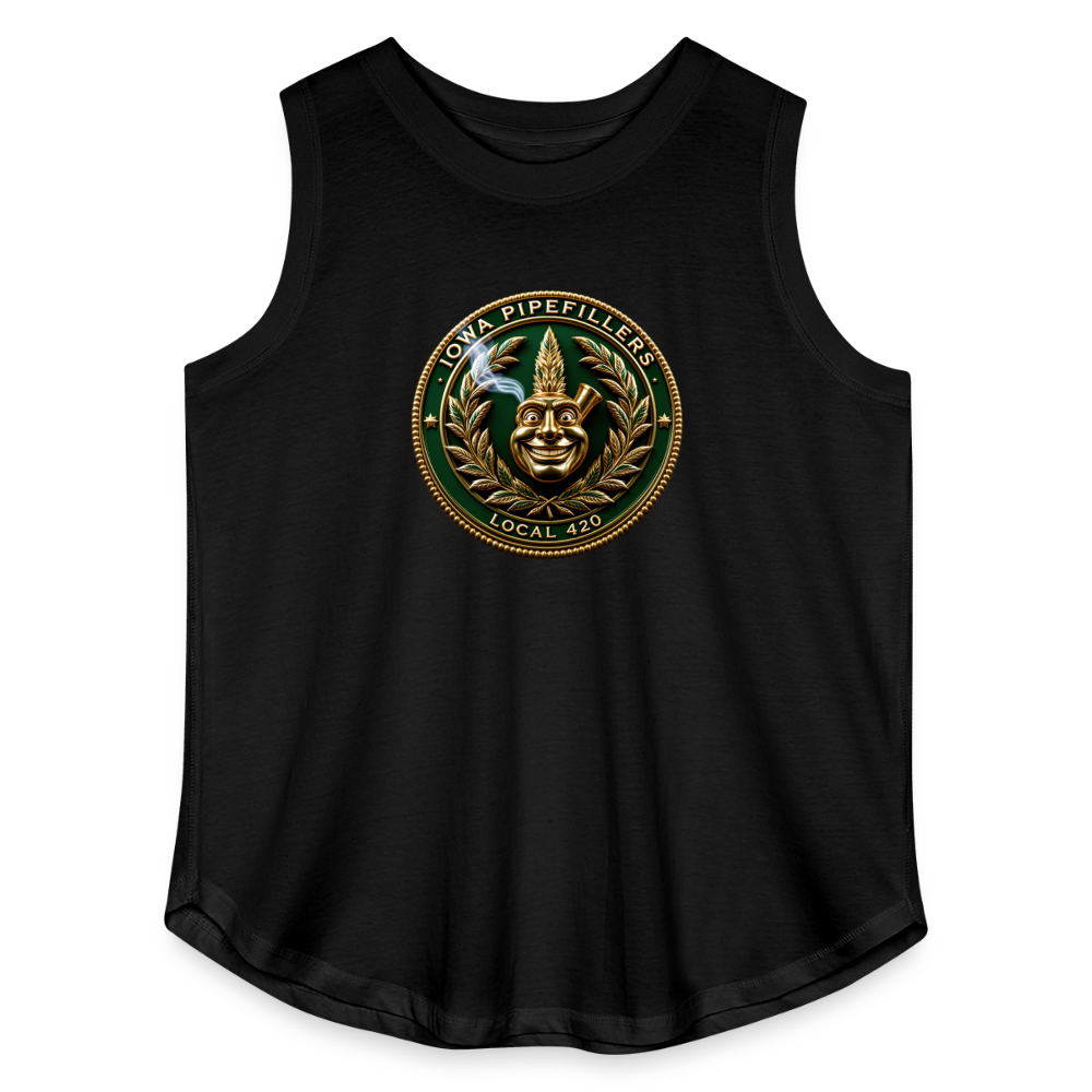 IOWA PIPEFILLERS LOCAL 420 Women's Curvy Relaxed Tank Top - black