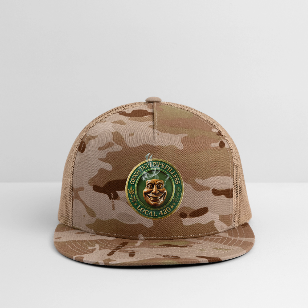 CONNECTICUT PIPEFILLERS LOCAL 420 CAMO Trucker Hat - MultiCam\tan