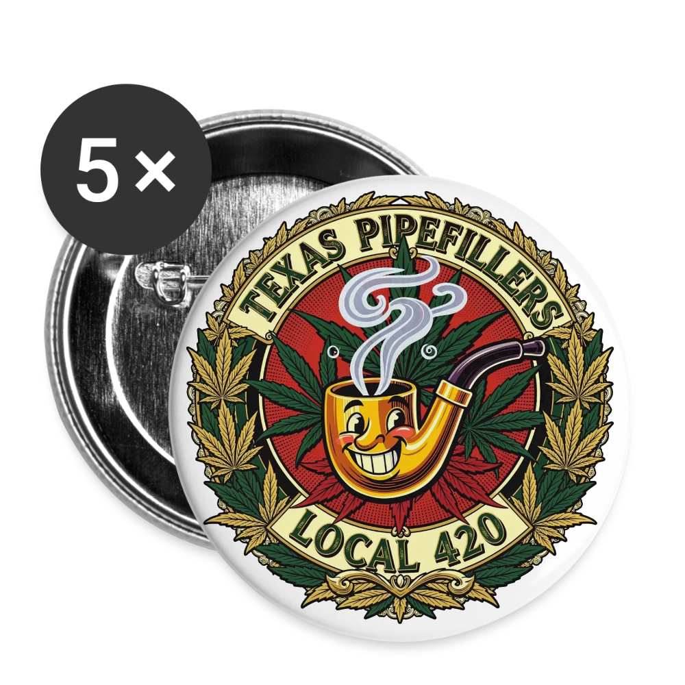 TEXAS PIPEFILLERS LOCAL 420 Union Buttons small 1'' (5-pack) - white