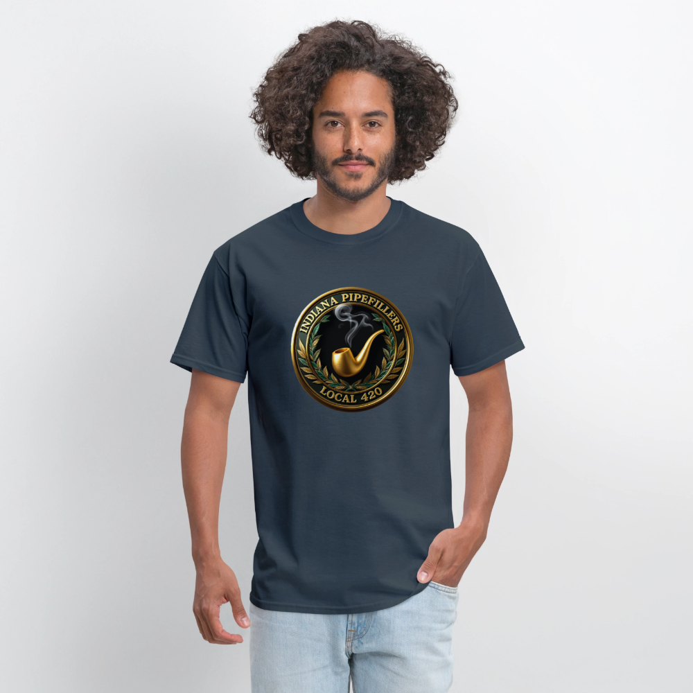 INDIANA PIPEFILLERS LOCAL 420 Men's T-Shirt -  blue dusk