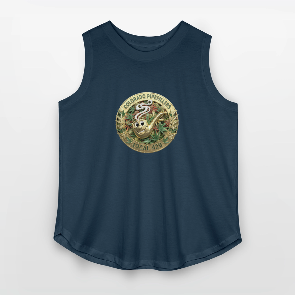COLORADO PIPEFILLERS LOCAL 420 F/B DESIGN Women's Curvy Relaxed Tank Top - denim