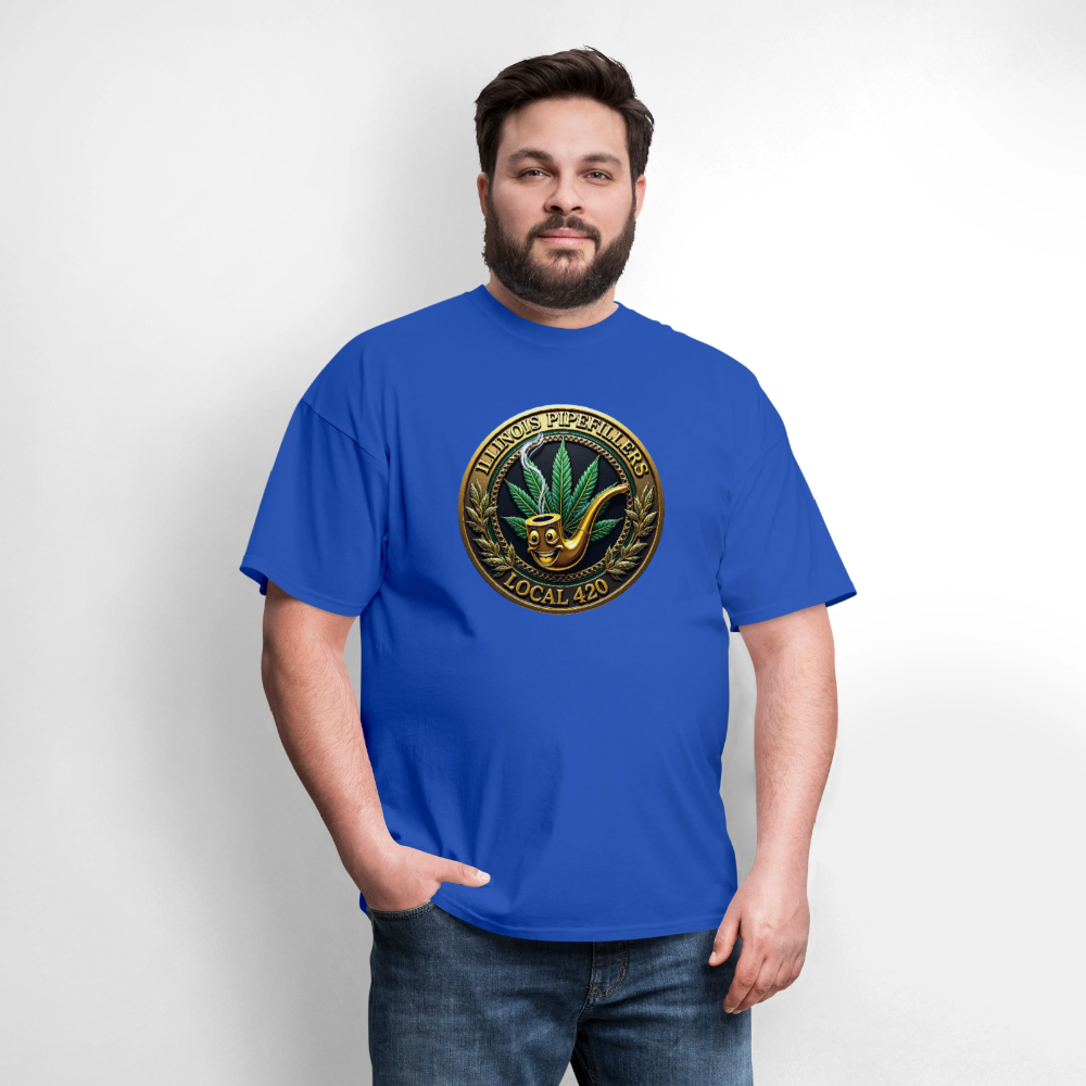ILLINOIS PIPEFILLERS LOCAL 420 Men's T-Shirt | - royal blue