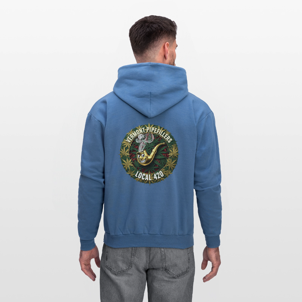 VERMONT PIPEFILLERS LOCAL 420  F/B DESIGN Men's  Hoodie - denim blue