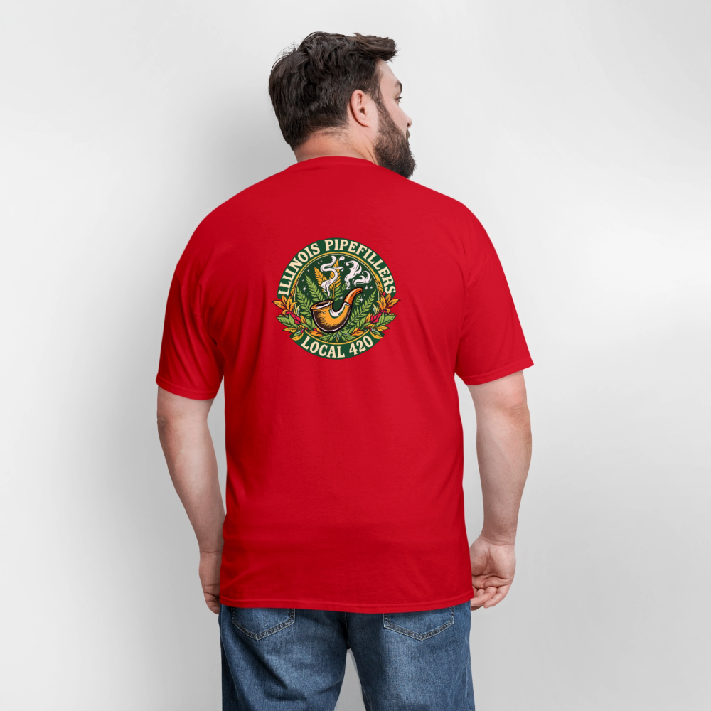 ILLINOIS PIPEFILLERS LOCAL 420 F/B DESIGN Men's T-Shirt - red
