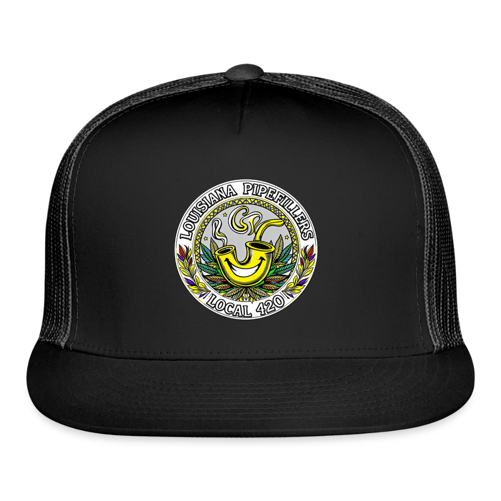 LOUISIANA PIPEFILLERS LOCAL 420 Trucker Hat - black/black