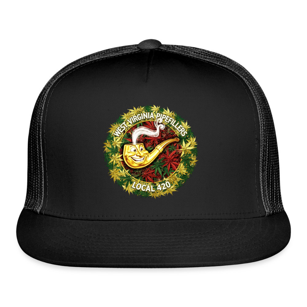 WEST VIRGINIA PIPIEFILLERS LOCAL 420 Trucker Hat - black/black