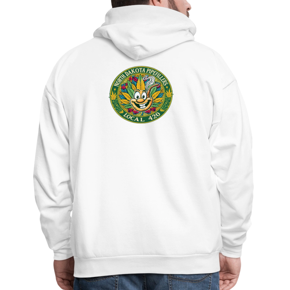NORTH DAKOTA PIPEFILLERS LOCAL 420 F/B 2 DESIGNS Men's Hoodie - white