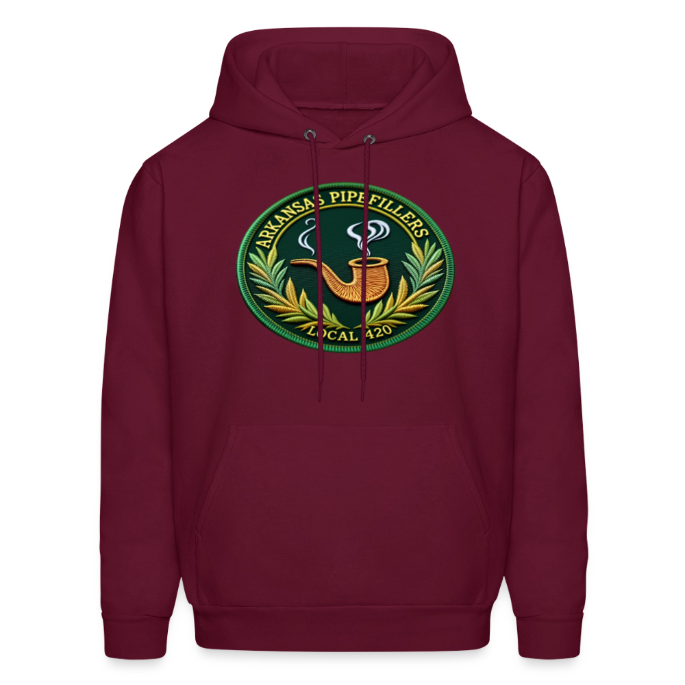 ARKANSAS PIPEFILLERS LOCAL 420 F/B EMBLEMS  Men's Hoodie - burgundy