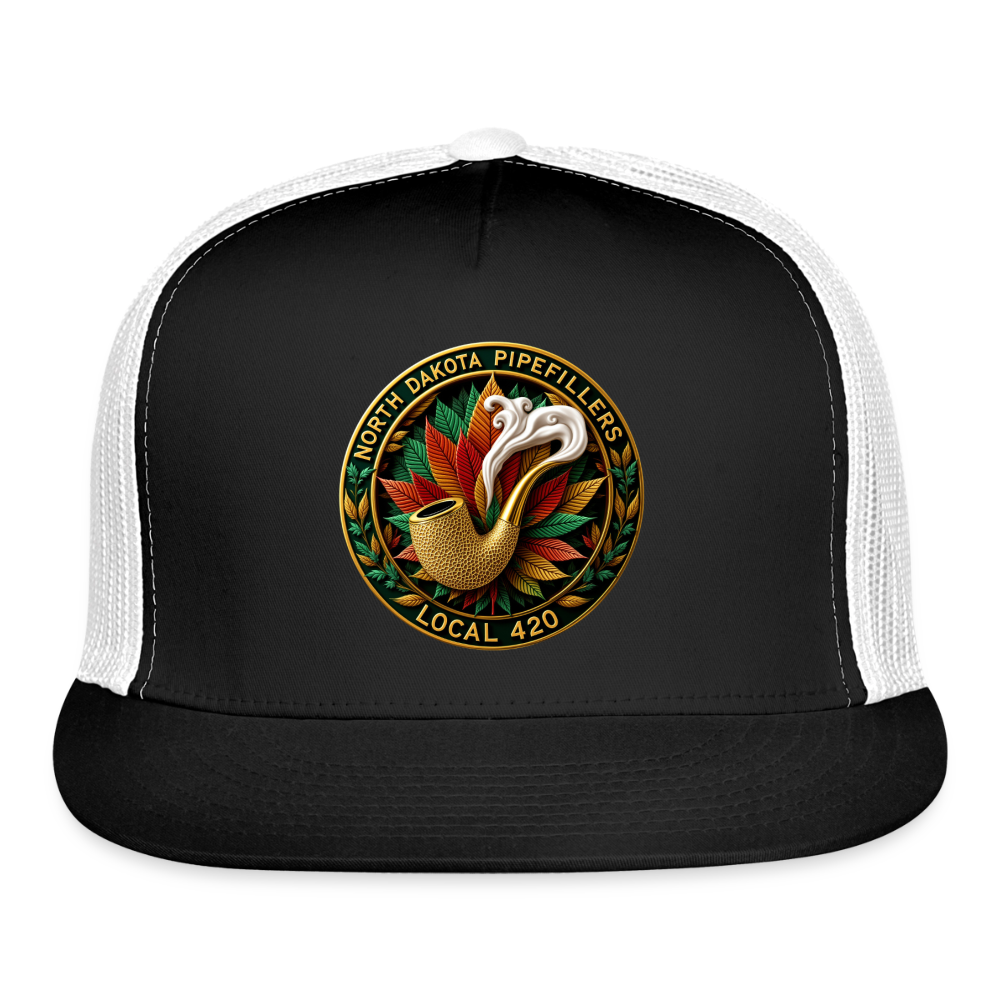 NORTH DAKOTA PIPEFILLERS LOCAL 420 Trucker Hat - black/white