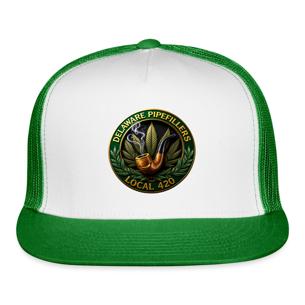 DELAWARE  PIPEFILLERS LOCAL 420 Trucker Hat - white/kelly green