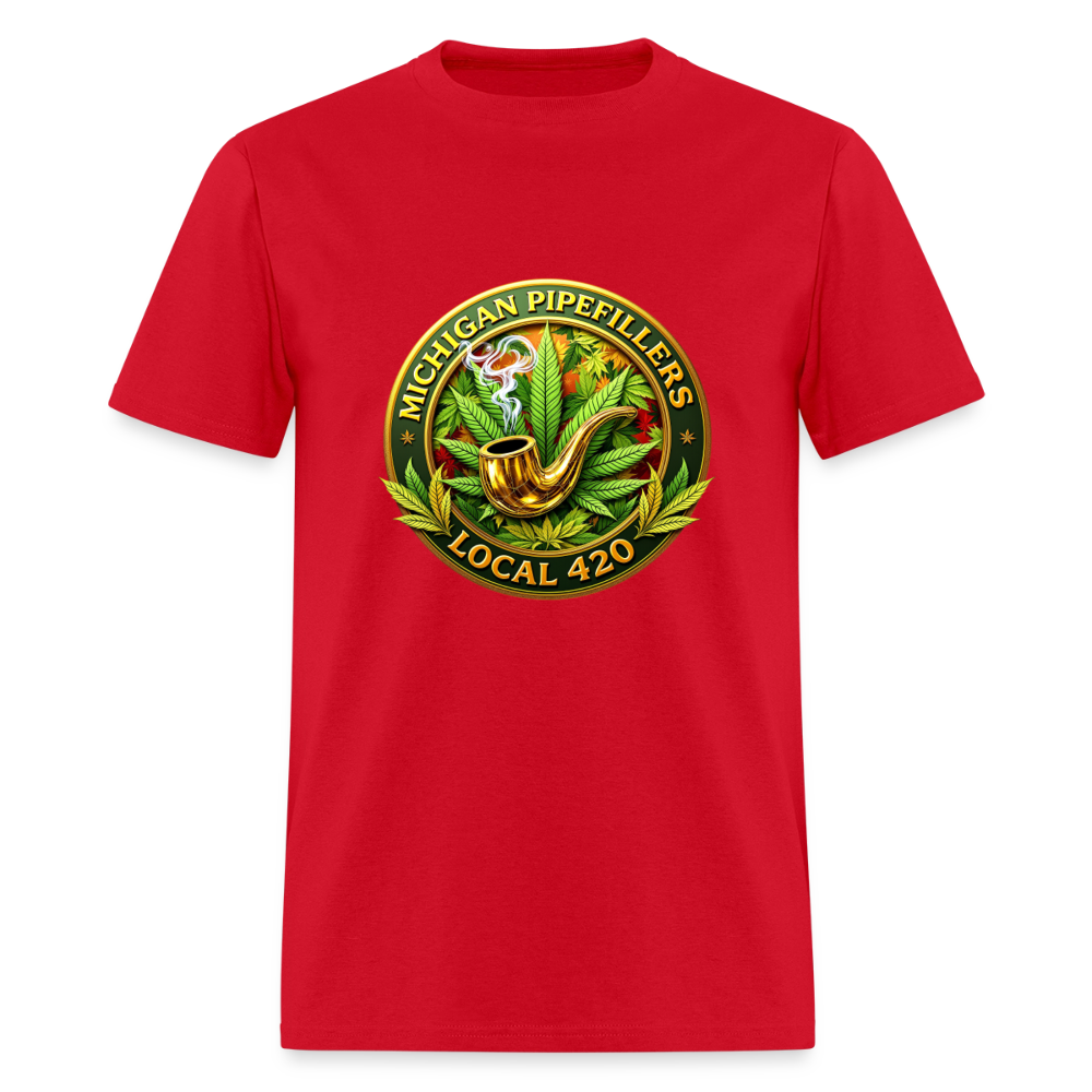 MICHIGAN PIPEFILLERS LOCAL 420 F/B DESIGN Men's T-Shirt - red