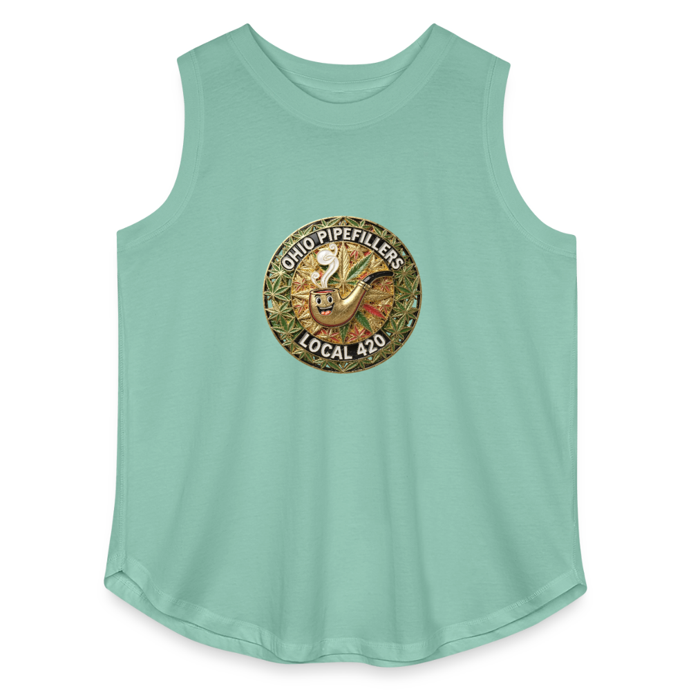 OHIO PIPEFILLERS LOCAL 420  F/B DESIGNS Women's Curvy Relaxed Tank Top - saltwater