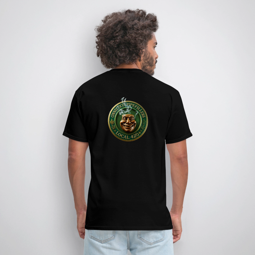 CONNECTICUT PIPEFILLERS LOCAL 420 F/B DESIGN Men's T-Shirt - black