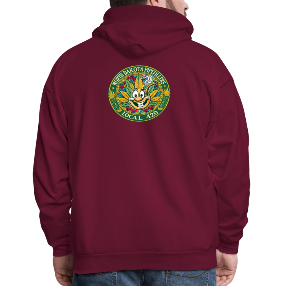 NORTH DAKOTA PIPEFILLERS LOCAL 420 F/B 2 DESIGNS Men's Hoodie - burgundy
