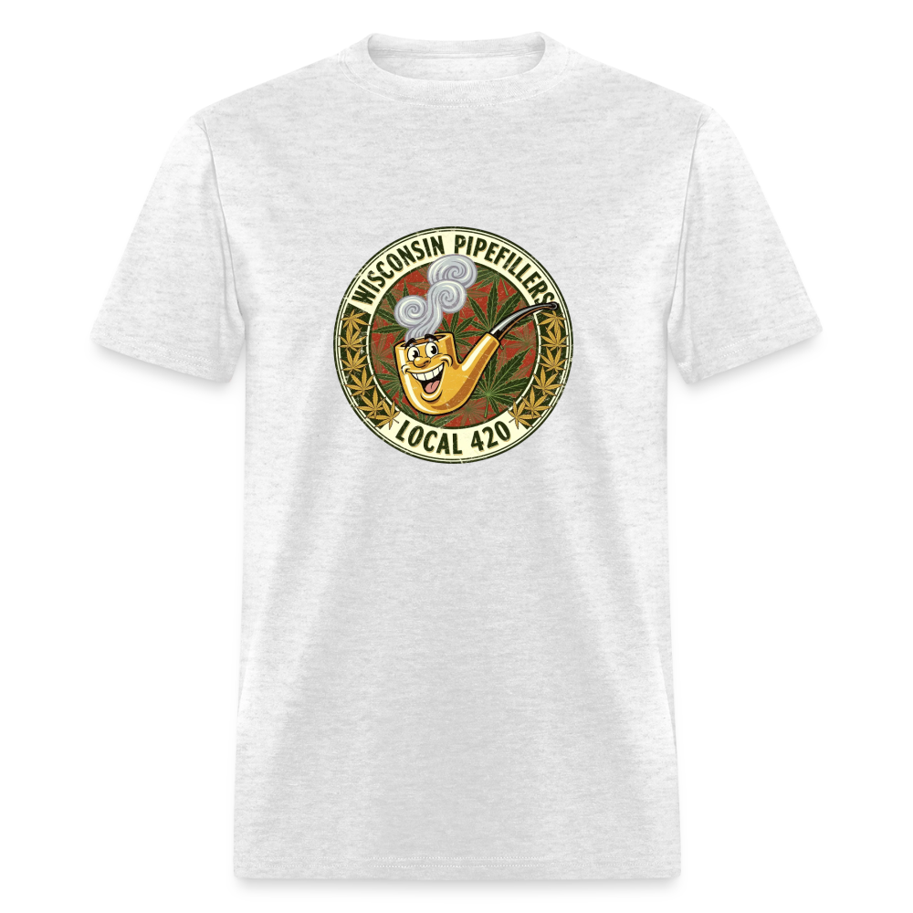 WISCONSIN PIPEFILLERS LOCL 420 F/B DESIGN Men's T-Shirt - light heather gray