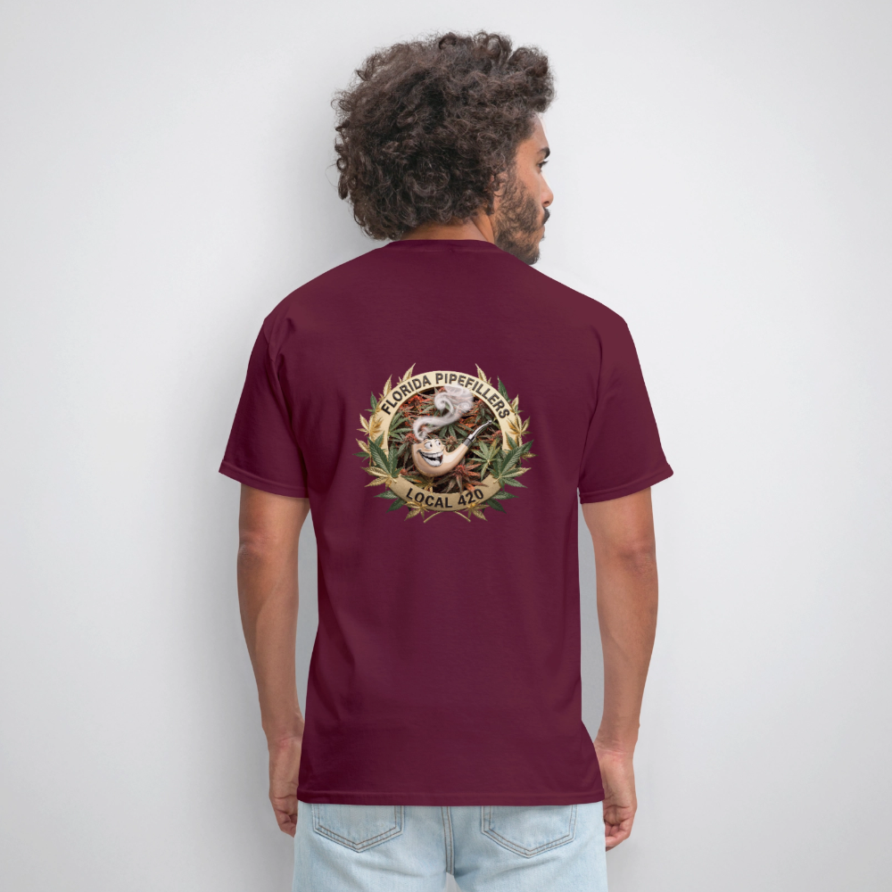 FLORIDA PIPEFILLERS LOCAL 420 F/B DESIGN Men's T-Shirt - burgundy