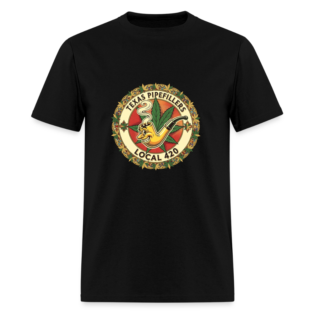 TEXAS PIPEFILLERS LOCAL 420 F/B DESIGN Men's T-Shirt - black