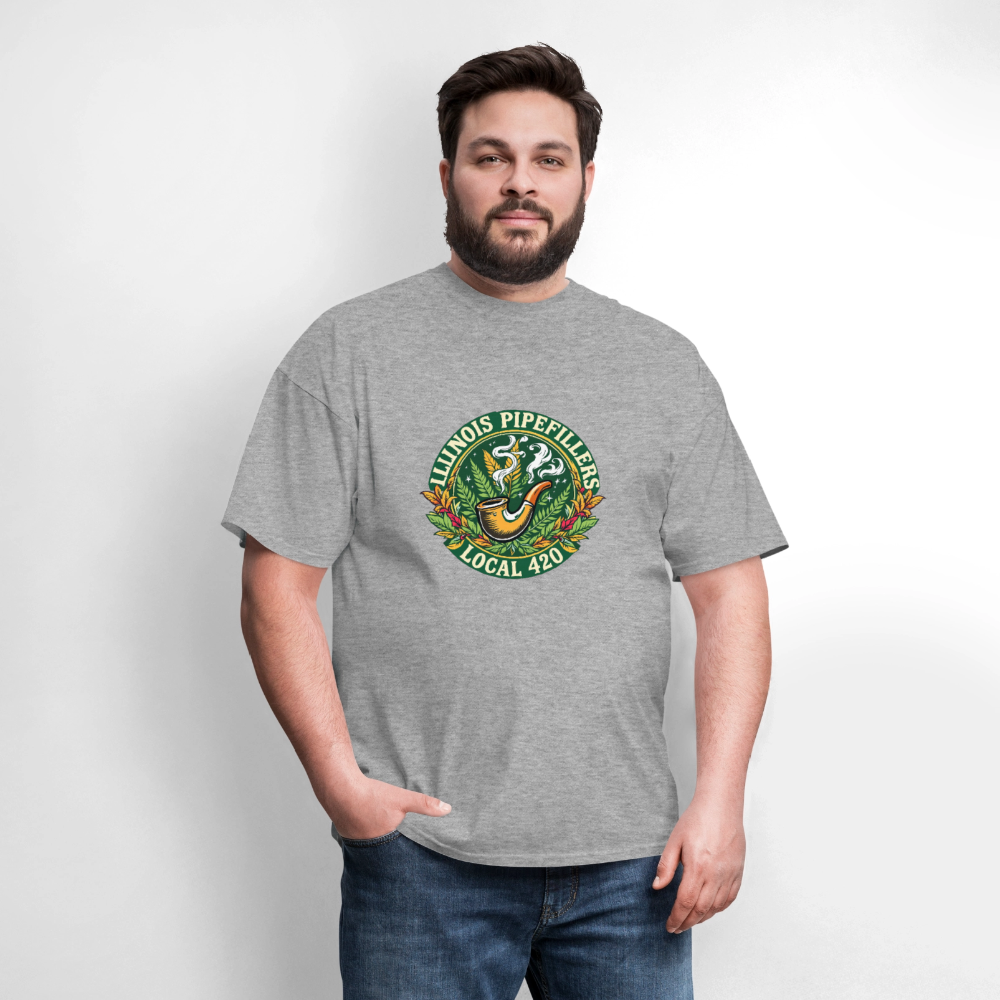 ILLINOIS PIPEFILLERS LOCAL 420 Men's T-Shirt - heather gray