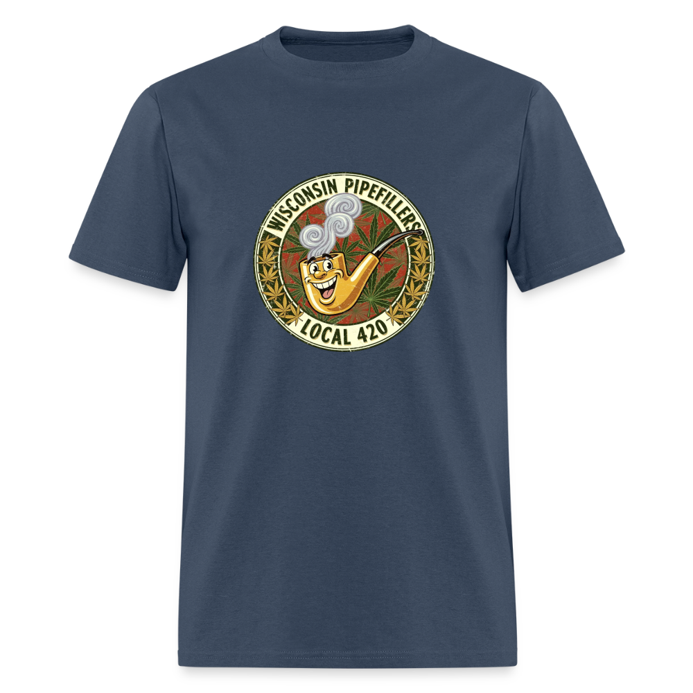 WISCONSIN PIPEFILLERS LOCL 420 F/B DESIGN Men's T-Shirt -  blue dusk