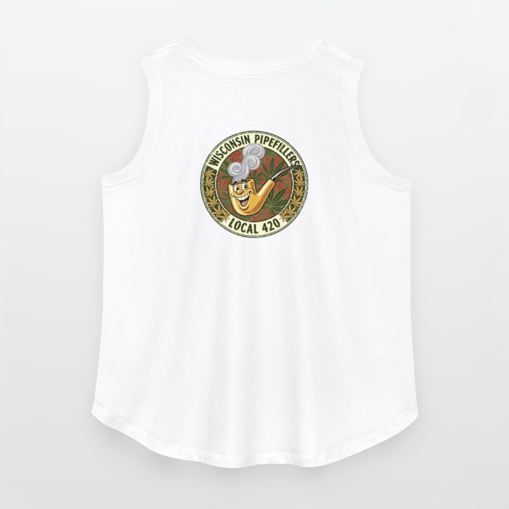 WISCONSIN PIPEFILLERS LOCL 420 F/B DESIGN Women's Curvy Relaxed Tank Top - white